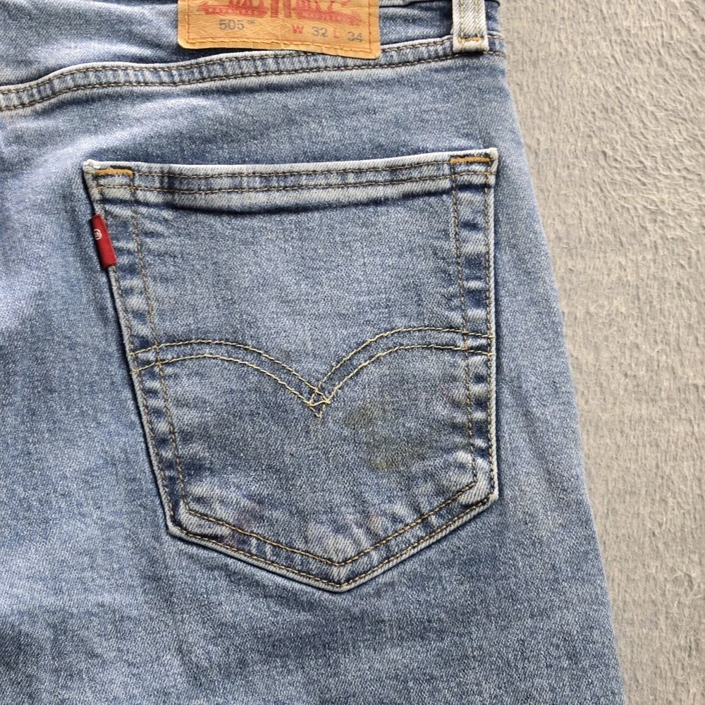 Levi's 505 Men Jeans 32X34 Blue Denim Straight 31